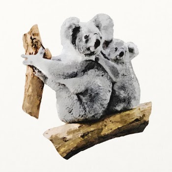 Koalas on branch illustration, animal | Free Photo Illustration - rawpixel