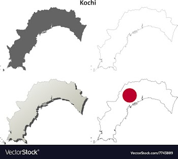 Kochi blank outline map set vector image
