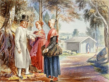 Kohtaaminen kirkkomatkalla, 1830 - 1899 | Free Photo - rawpixel
