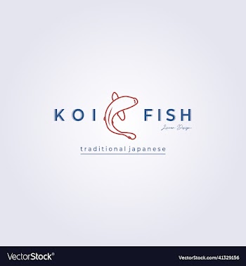 koi fish asian fish logo design
