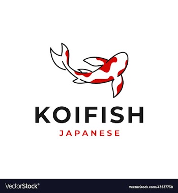 koi fish line art koi fish japanese logo
