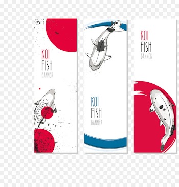 Koi Goldfish Web banner Illustration - Koi fish vector banner 
