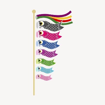 Koinobori carp streamer sticker, Japanese | Free PSD - rawpixel