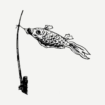 Koinobori, Japanese carp streamer drawing, | Free PSD - rawpixel