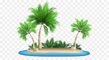 Kokopo Beach Bungalow Resort - Palm Trees Island PNG Clipart Picture 