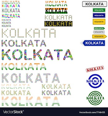 Kolkata text design set vector image