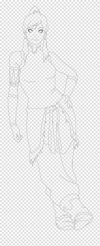 Korra shoot Line art transparent background PNG clipart