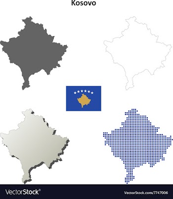 Kosovo outline map set vector image