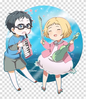 Kousei Kaori Your Lie in April Anime Fan art, Anime transparent background PNG clipart