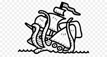 Kraken Drawing Coloring book Legend Vintage - Italy stamp 
