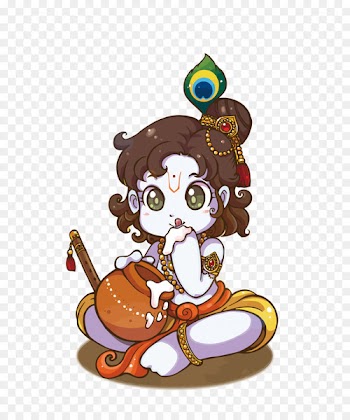 Krishna Janmashtami ISKCON Temple Bangalore Drawing Radha - Vector cartoon India God 