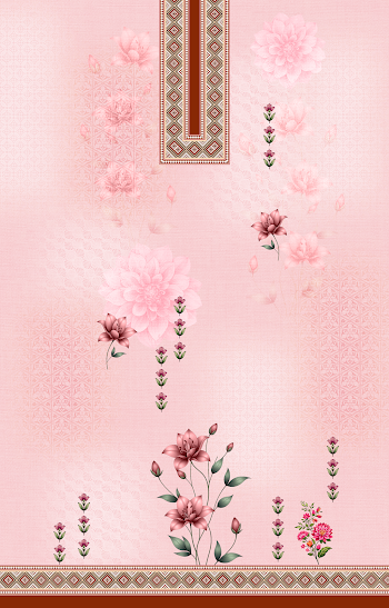 Kurti with Floral Design on Pink Background