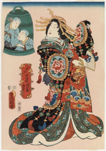 Kurtisaani esittää kawasaki-tanssin, 1856, by Utagawa | Free Photo - rawpixel