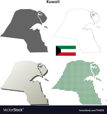 Kuwait outline map set vector image