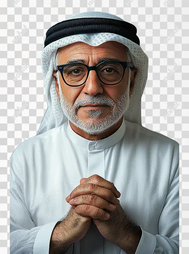 Kuwaiti Man in Traditional Attire with Glasses