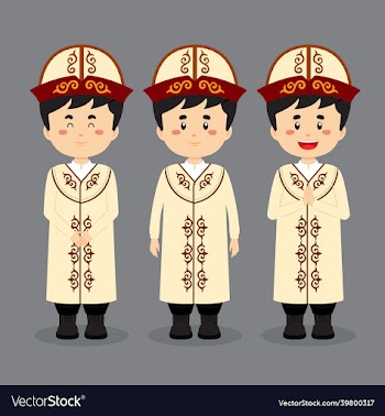 kyrgyzstan character with various expression