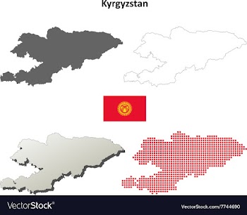 Kyrgyzstan outline map set vector image