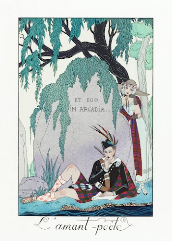 L'amant po&egrave;te (1923) fashion illustration in high resolution by George Barbier. Original from The Rijksmuseum. Digitally enhanced by rawpixel.