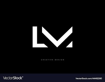 l m minimal letter creative design concept