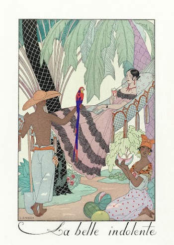 La belle indolente (1923) fashion illustration in high resolution by George Barbier. Original from The Rijksmuseum. Digitally enhanced by rawpixel.