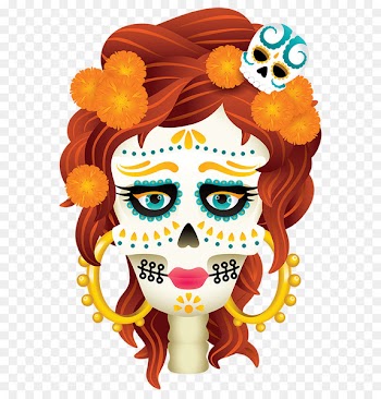 La Calavera Catrina Day of the Dead Skull - embracing clipart 