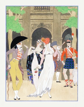 La Merveilleuse au Palais Royal (1921) fashion illustration in high resolution by George Barbier. Original from The Minneapolis Institute of Art. Digitally enhanced by rawpixel.
