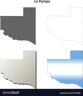 La Pampa blank outline map set vector image