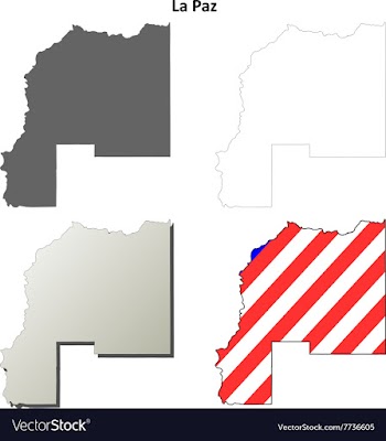 La Paz County Arizona outline map set vector image