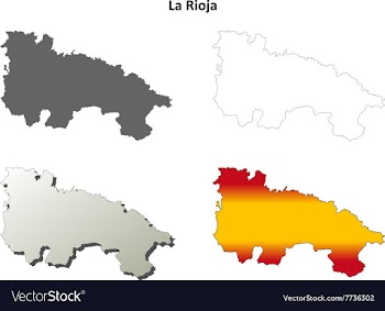 La Rioja blank outline map set vector image
