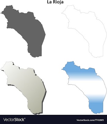 La Rioja blank outline map set vector image
