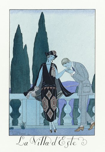 La Villa d'Este: France XXe si&egrave;cle (1923) fashion illustration in high resolution by George Barbier. Original from The Rijksmuseum. Digitally enhanced by rawpixel.