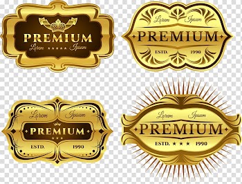 Label Euclidean Gold Diagram, hand-painted gold label transparent background PNG clipart