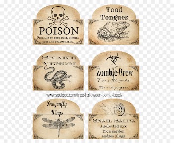 Label Halloween Bottle Jar Costume - witch potion bottles 