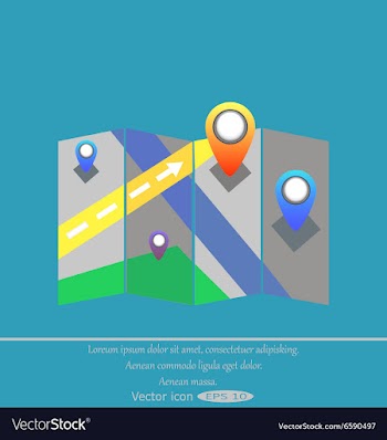 Label on the map vector image