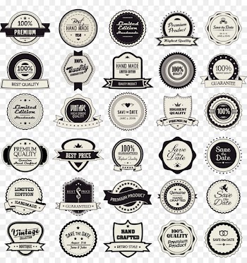 Label Vintage clothing Badge Circle - Retro round tag collection 