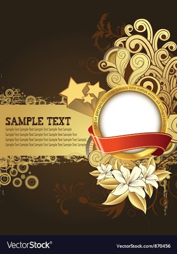 Label with floral background vector image
