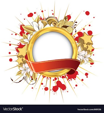 Label with floral vector image