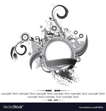 Label with floral vector image