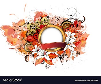 Label with grunge floral vector image