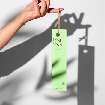 Label with Hand Mockup