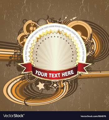 Label with music background vector image