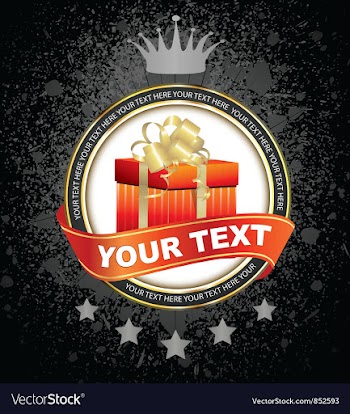 Label with present vector image