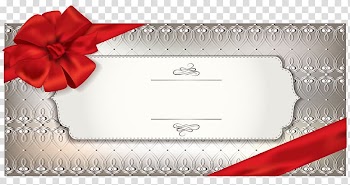 , Label with Red Bow Template , empty gift card with red ribbon transparent background PNG clipart