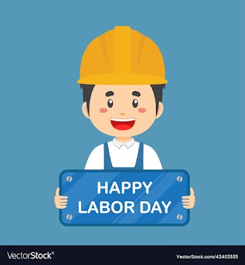 labor day background with construction worker