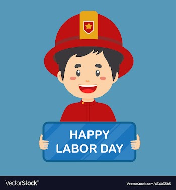 labor day background with firefighters