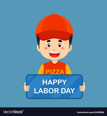 labor day background with pizza delivery