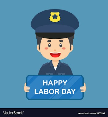 labor day background with police