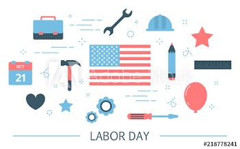 Labor day concept with USA flag