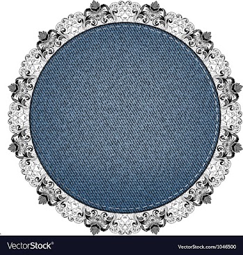 Lace denim vector image