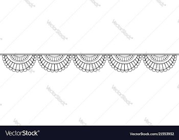 Lace design line on white background vector image